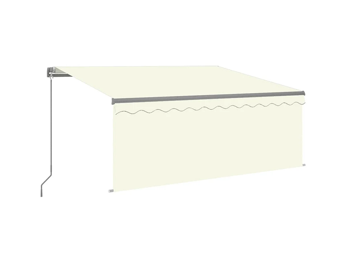 Auvent rétractable manuel avec store et LED 3,5x2,5 m Crème WVGQ9761
