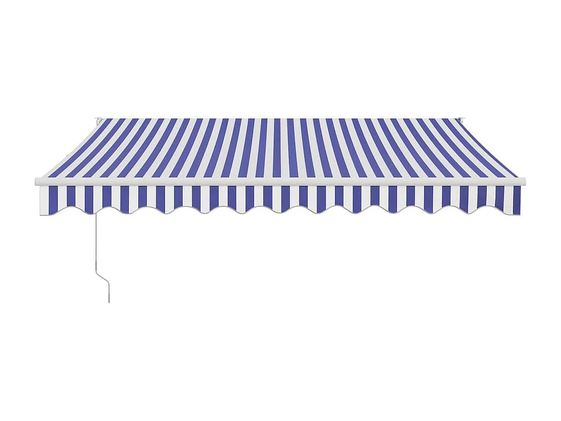 Luifel elektrisch uitschuifbaar 3,5x2,5 m blauw en wit NL762643