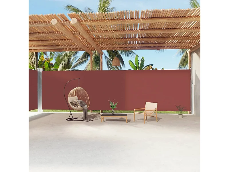 Auvent latéral rétractable Marron 220x1200 cm WVGQ2560