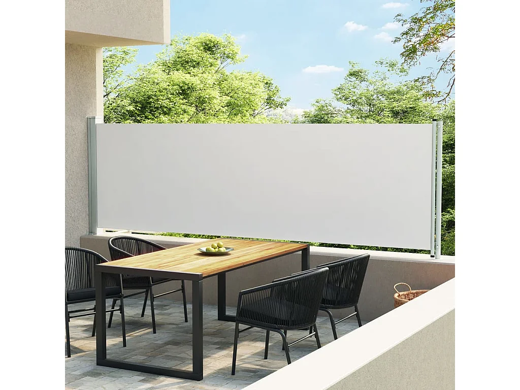 Auvent latéral rétractable de patio 140x600 cm Crème WVGQ2429