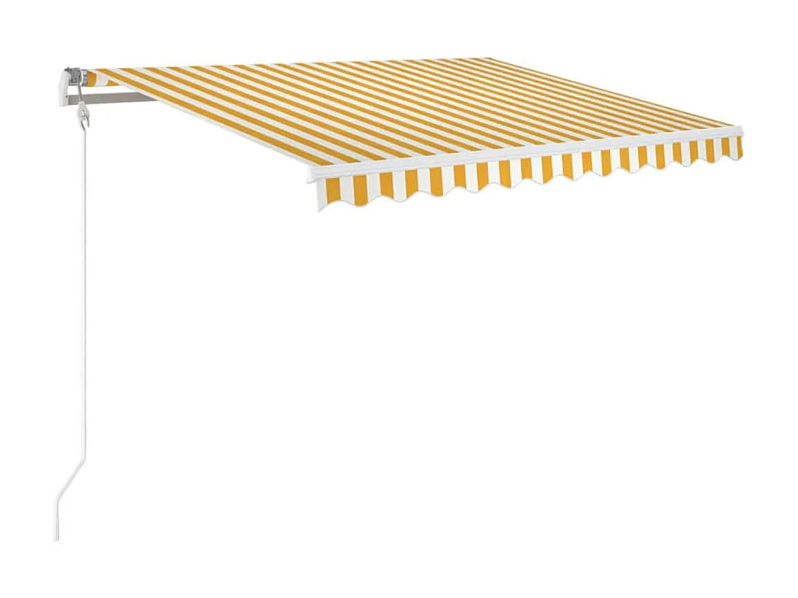 Luifel automatisch uittrekbaar 350x250 cm geel en wit NL842622