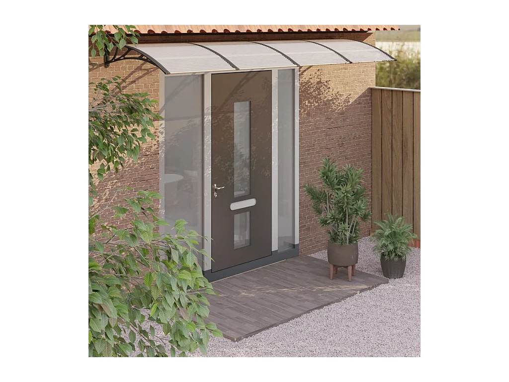 Auvent de porte Noir 400x100 cm Polycarbonate WVGQ3614