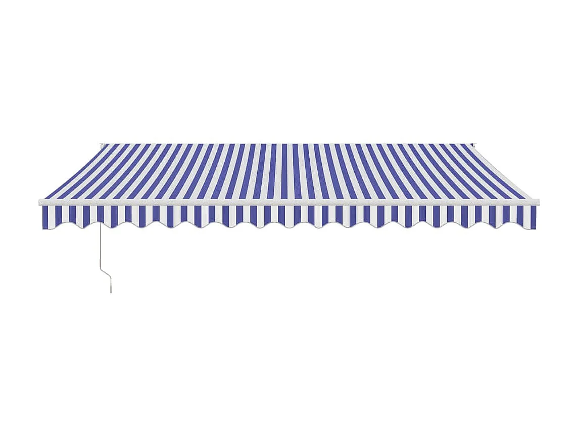 Toldo retráctil aluminio y tela azul y blanco 4,5x3 m ES65221