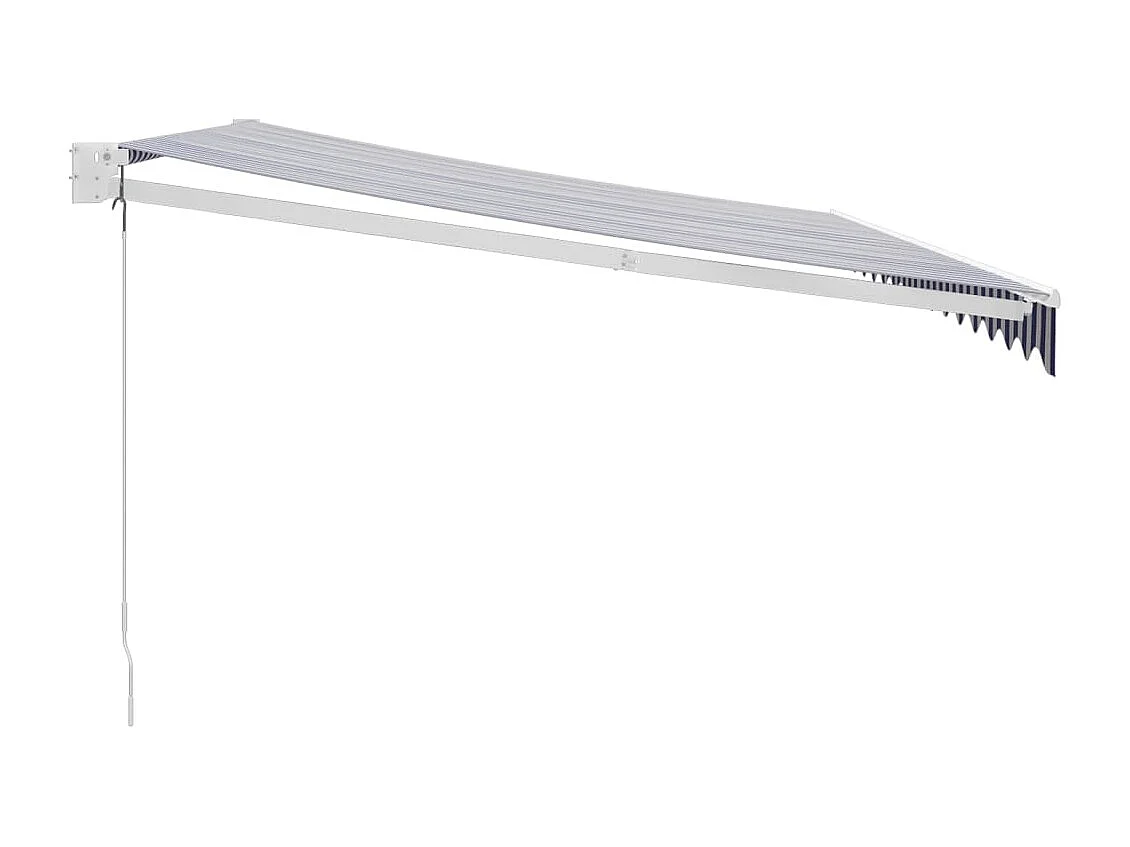 Toldo retráctil aluminio y tela azul y blanco 4,5x3 m ES65221