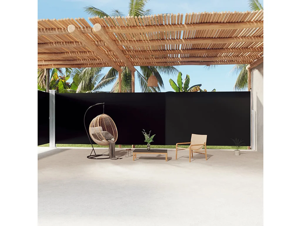 Auvent latéral rétractable Noir 220x1200 cm WVGQ8525
