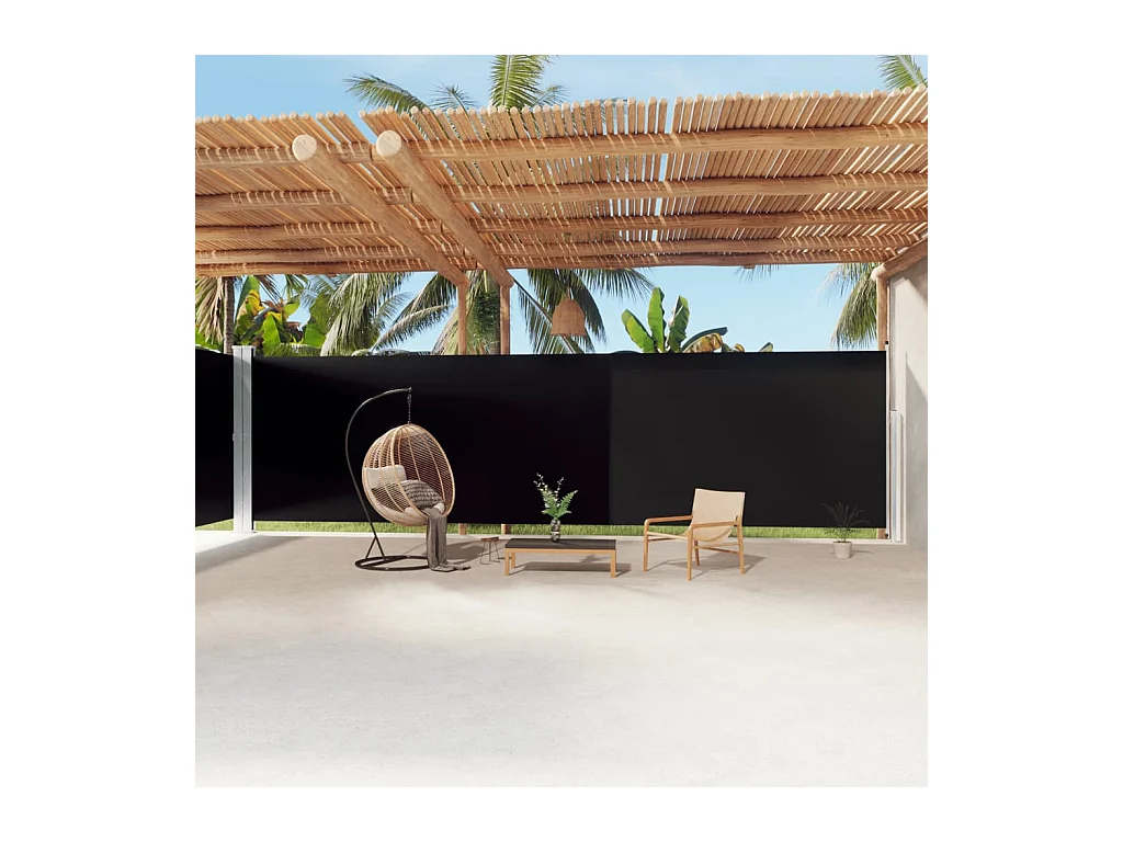 Auvent latéral rétractable Noir 220x1200 cm WVGQ8525
