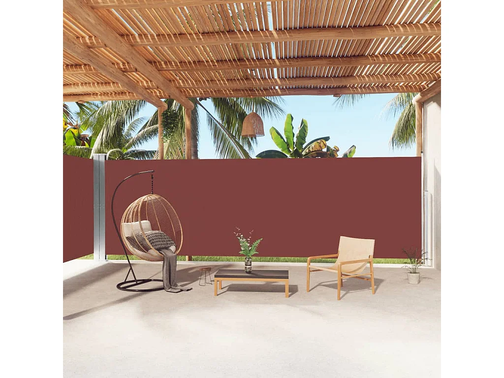 Auvent latéral rétractable Marron 200x1000 cm WVGQ1046