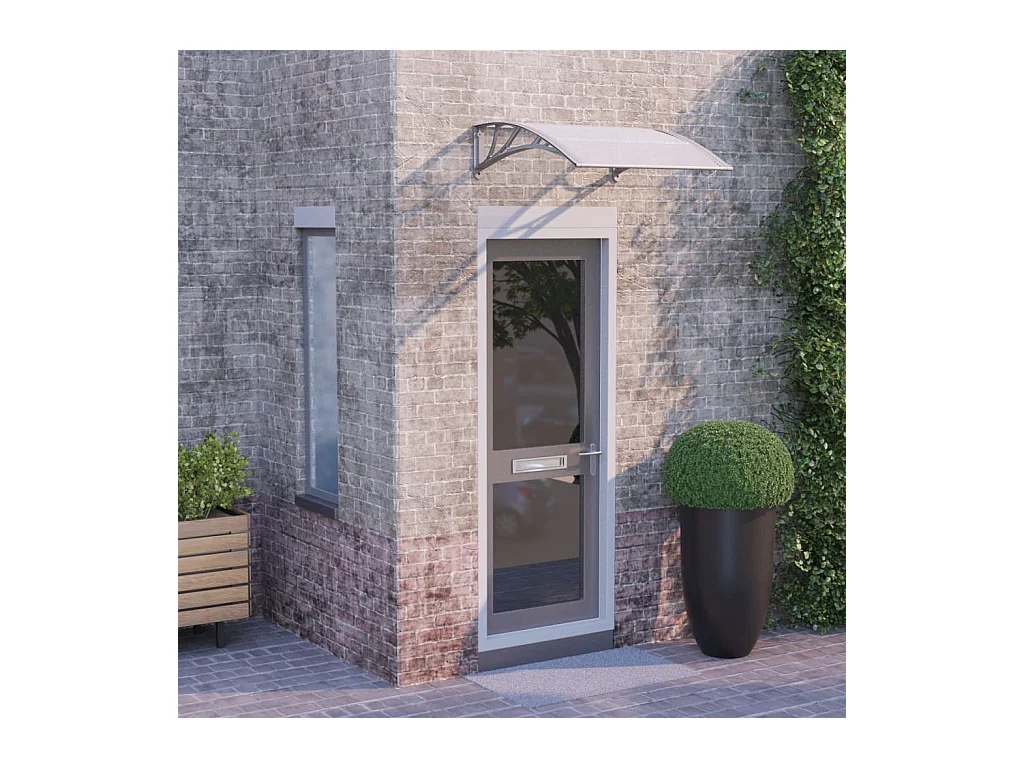 Auvent de porte Gris et transparent 80x80 cm Polycarbonate WVGQ2779