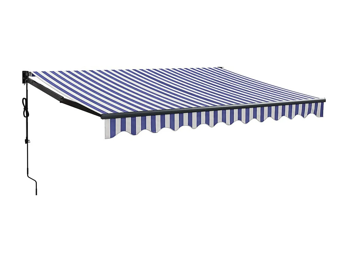Auvent rétractable automatique bleu et blanc 3,5x2,5 m WVGQ4585