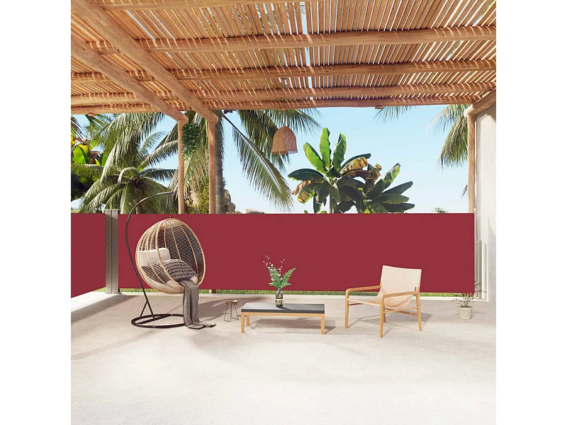 Auvent latéral rétractable Rouge 140x1000 cm WVGQ2895