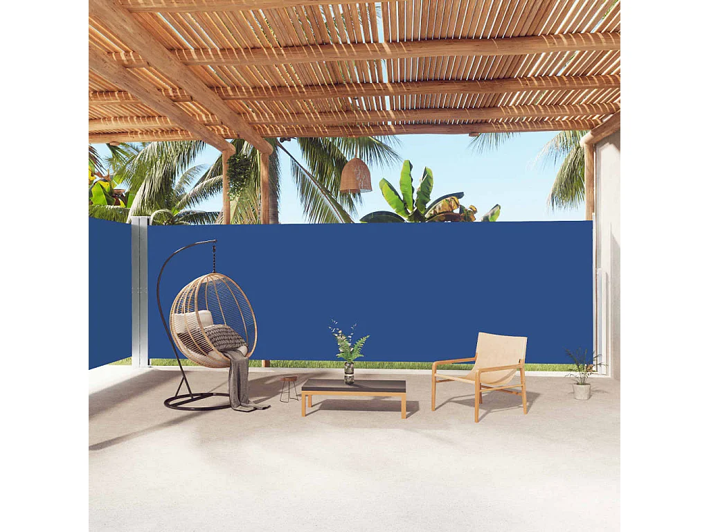 Auvent latéral rétractable Bleu 200x1000 cm WVGQ4045