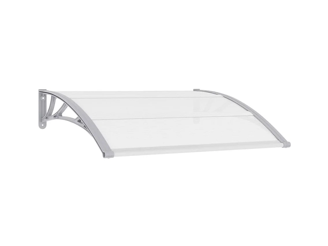 Auvent de porte Gris et transparent 120x80 cm PC  WVGQ4836