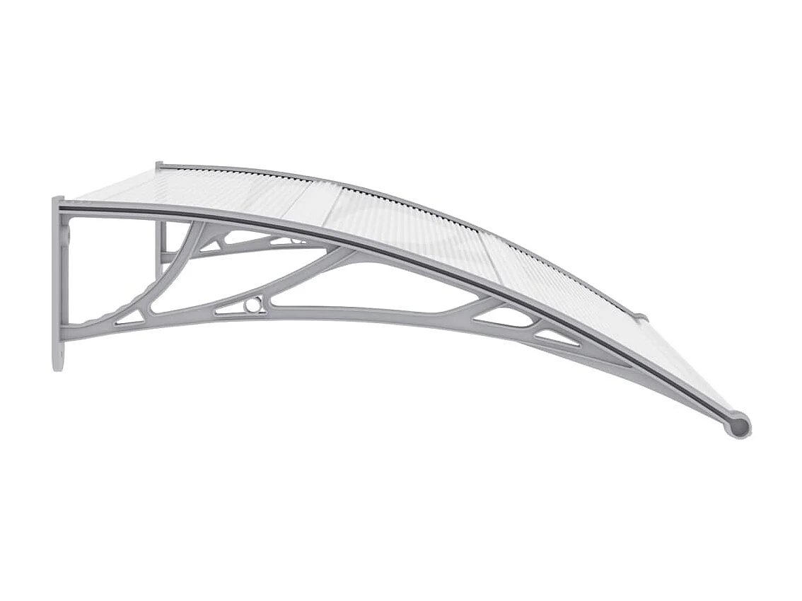 Auvent de porte Gris et transparent 120x80 cm PC  WVGQ4836