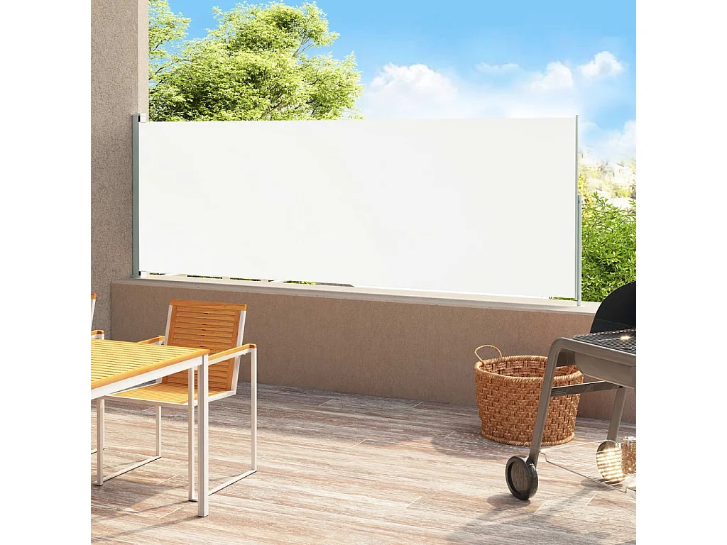 Auvent latéral rétractable de patio 180x500 cm Crème WVGQ4160