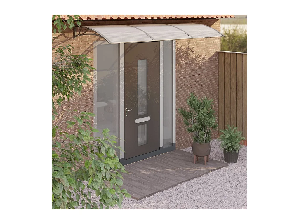 Auvent de porte Gris 300x100 cm Polycarbonate WVGQ7484