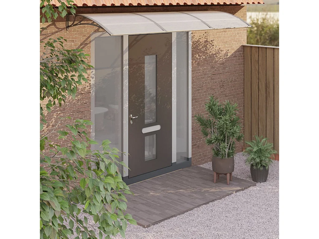 Auvent de porte Gris 300x100 cm Polycarbonate WVGQ7484