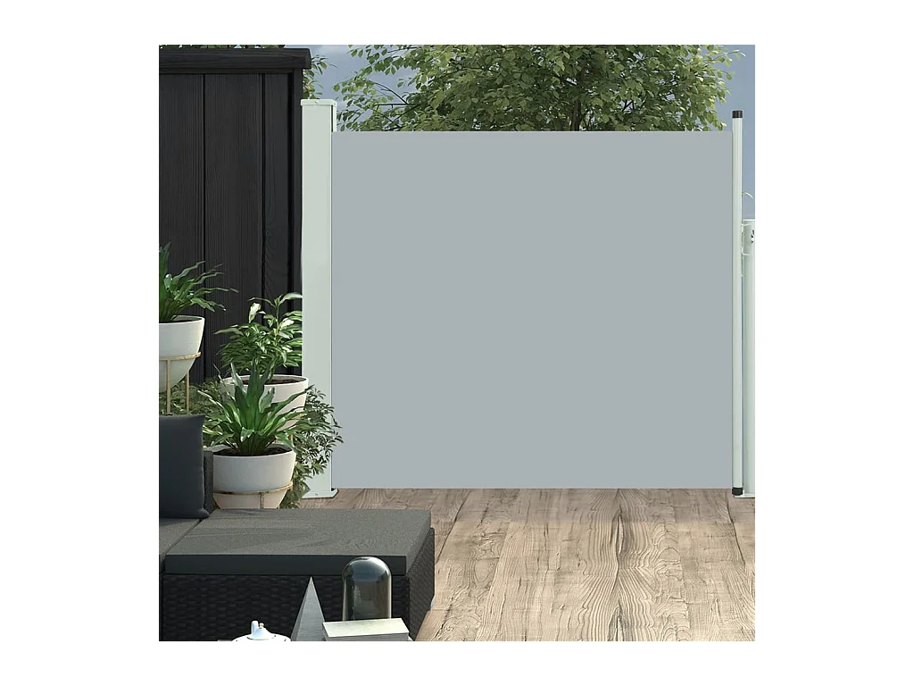 Auvent latéral rétractable de patio 100x300 cm Gris WVGQ4971