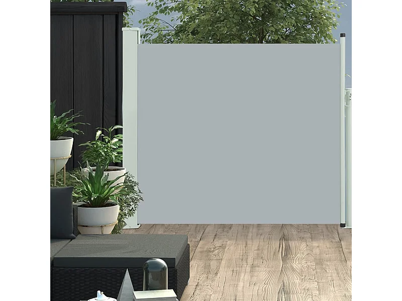Toldo lateral retráctil de jardín gris 100x300 cm ES65796