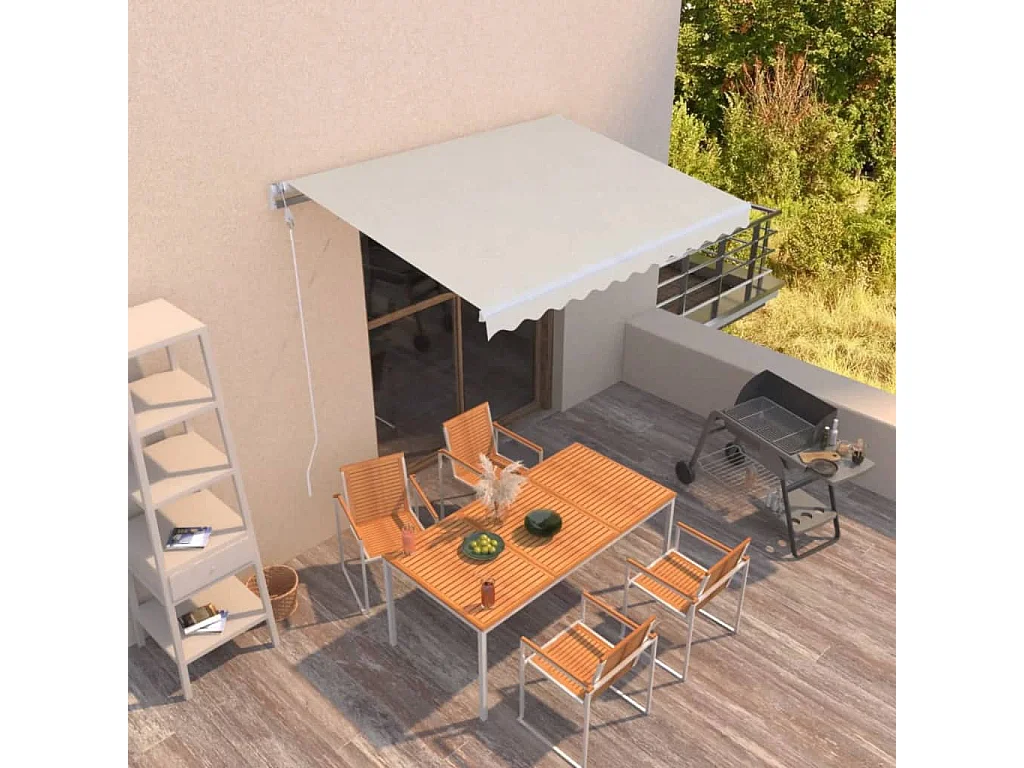 Auvent rétractable automatique 350x250 cm Crème WVGQ6899