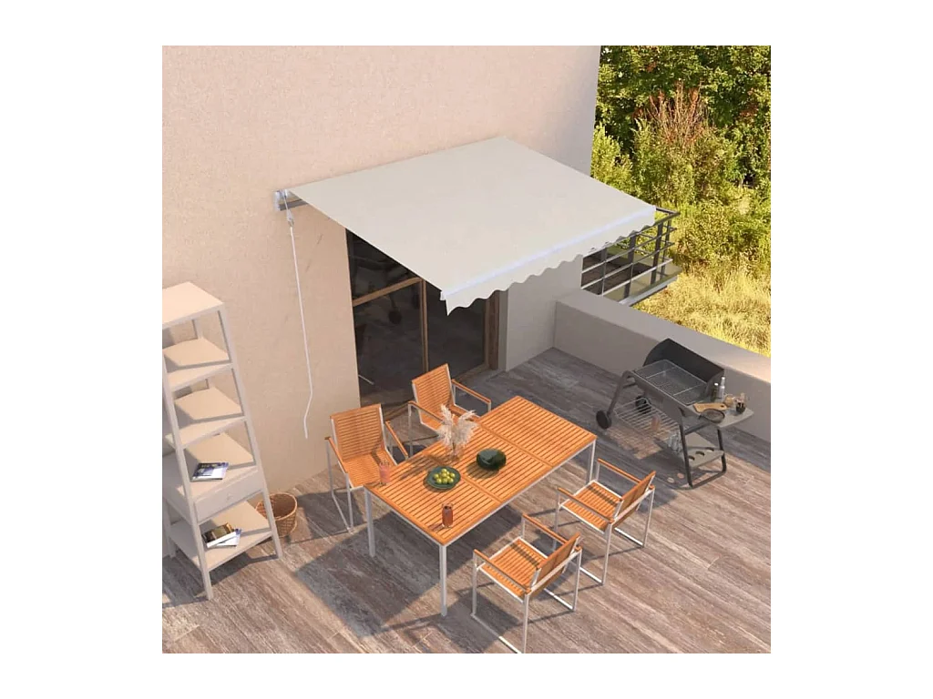 Auvent rétractable automatique 350x250 cm Crème WVGQ6899