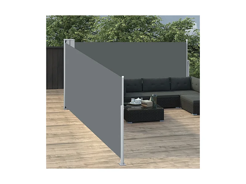 Auvent latéral rétractable Anthracite 100 x 1000 cm WVGQ1151