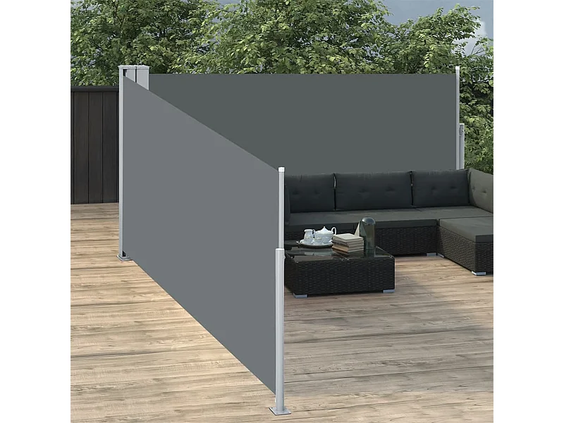 Toldo lateral retráctil gris antracita 100x1000 cm ES99117