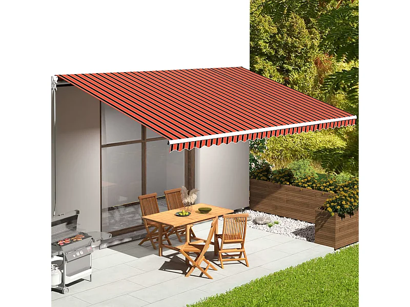 Tecido de substituição para toldo 6x3,5 m laranja e castanho PT638144