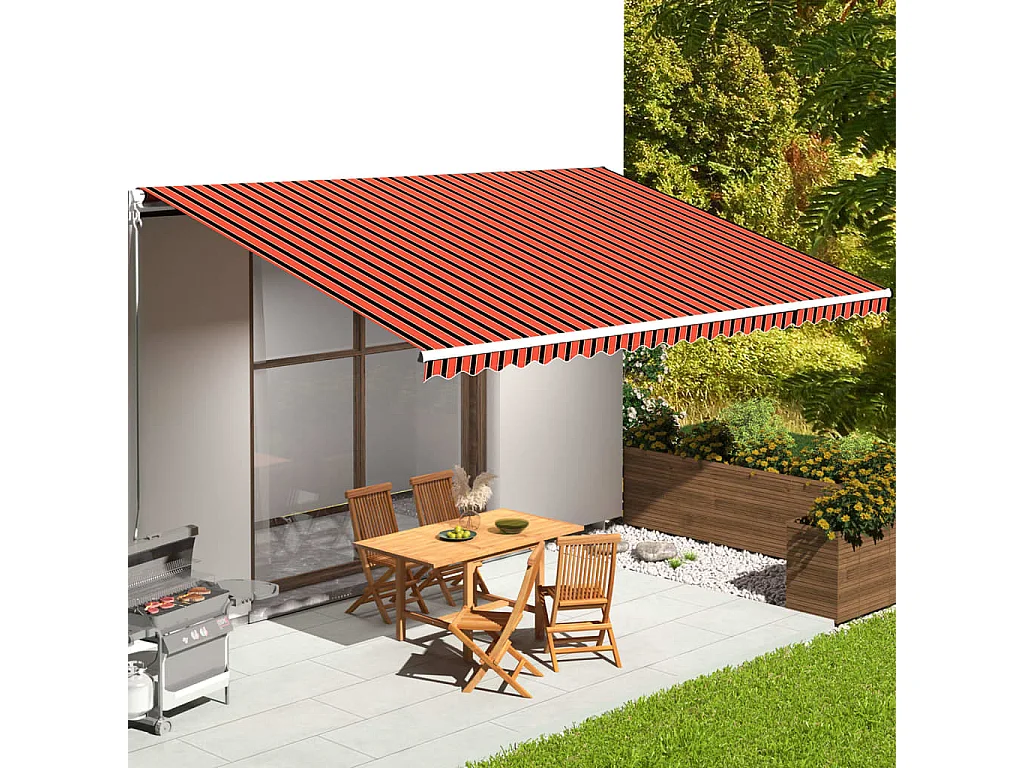 Tecido de substituição para toldo 6x3,5 m laranja e castanho PT638144