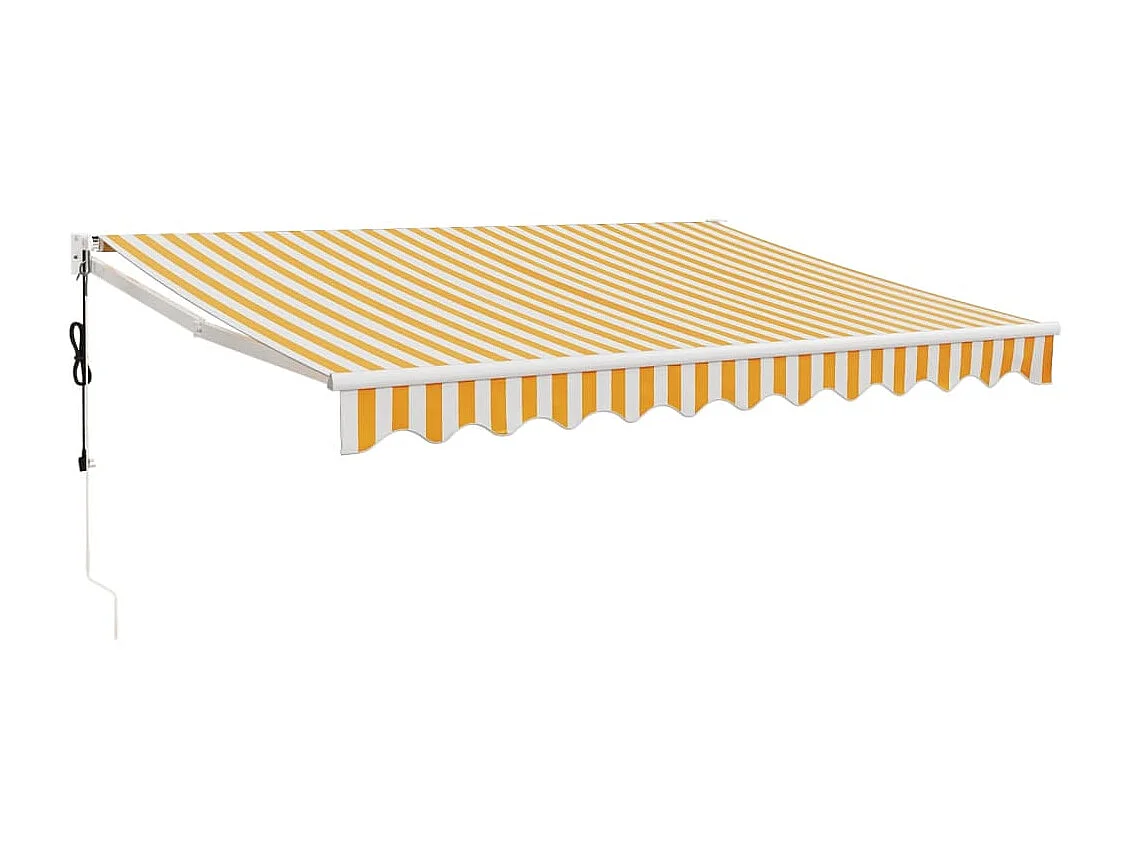Luifel elektrisch uitschuifbaar 3,5x2,5 m geel en wit NL442249