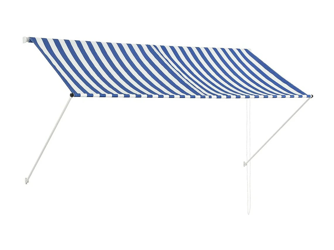 Auvent rétractable 250x150 cm Bleu et blanc WVGQ8702