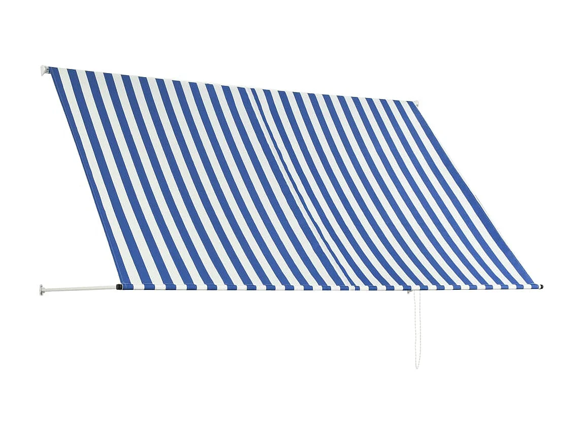 Auvent rétractable 250x150 cm Bleu et blanc WVGQ8702