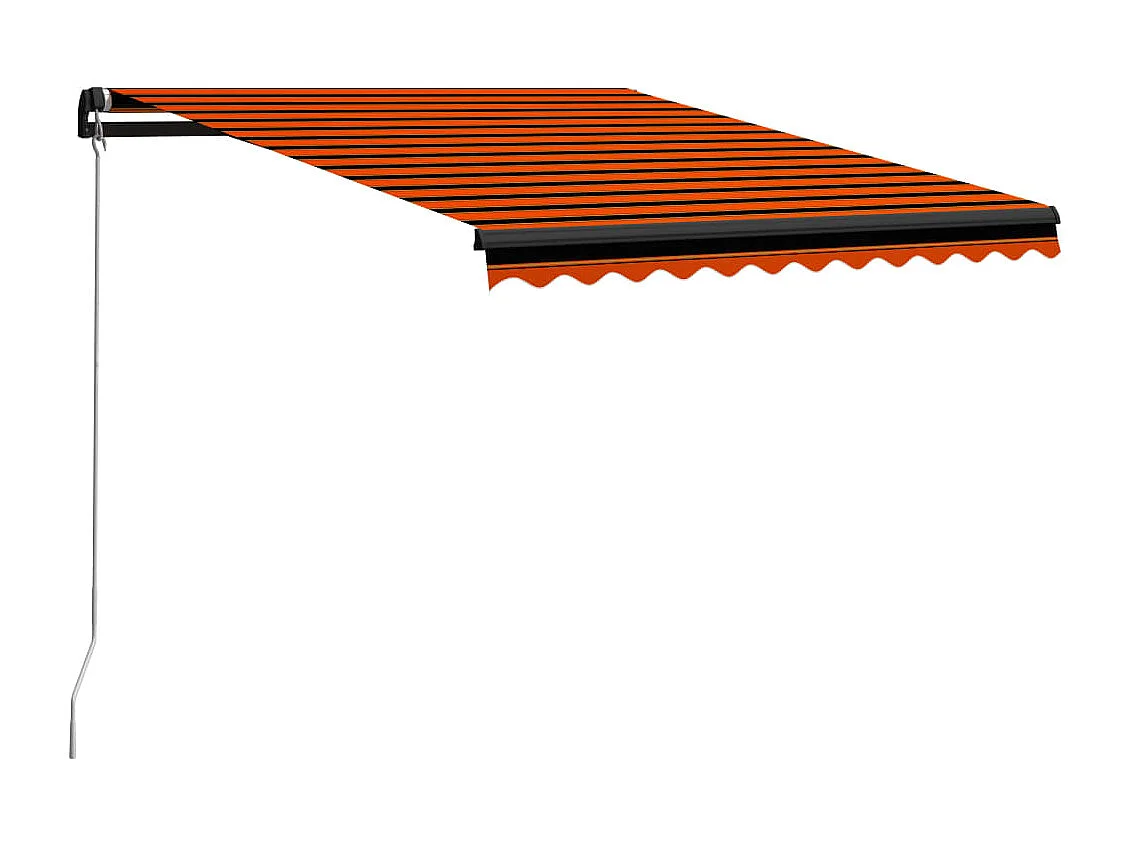 Toldo retráctil manual con LED naranja y marrón 300x250 cm ES59596