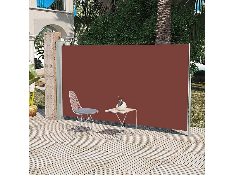 Auvent latéral rétractable de patio 160 x 300 cm Marron  WVGQ5411