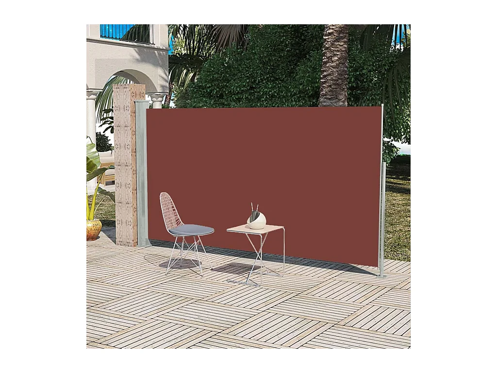 Auvent latéral rétractable de patio 160 x 300 cm Marron  WVGQ5411