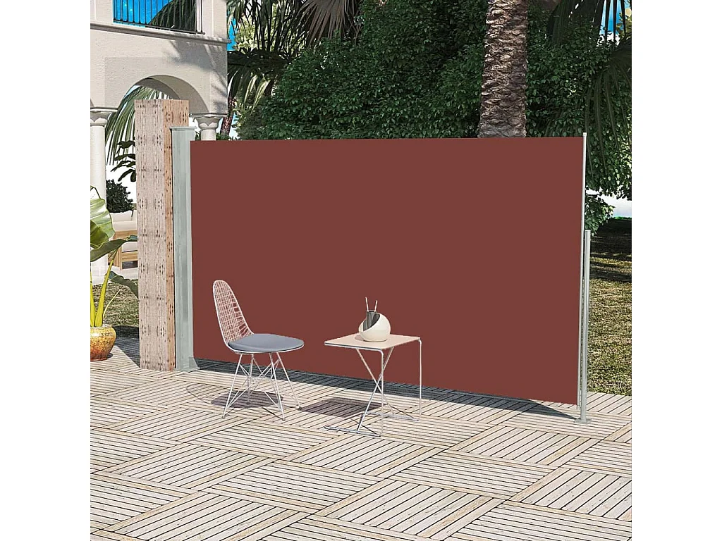 Auvent latéral rétractable de patio 160 x 300 cm Marron  WVGQ5411