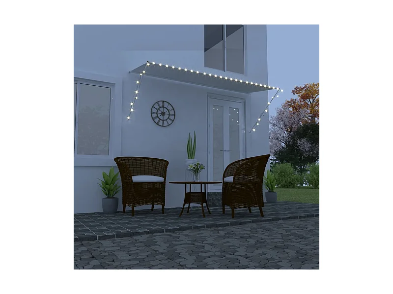 Auvent rétractable avec LED 300x150 cm Crème WVGQ9097