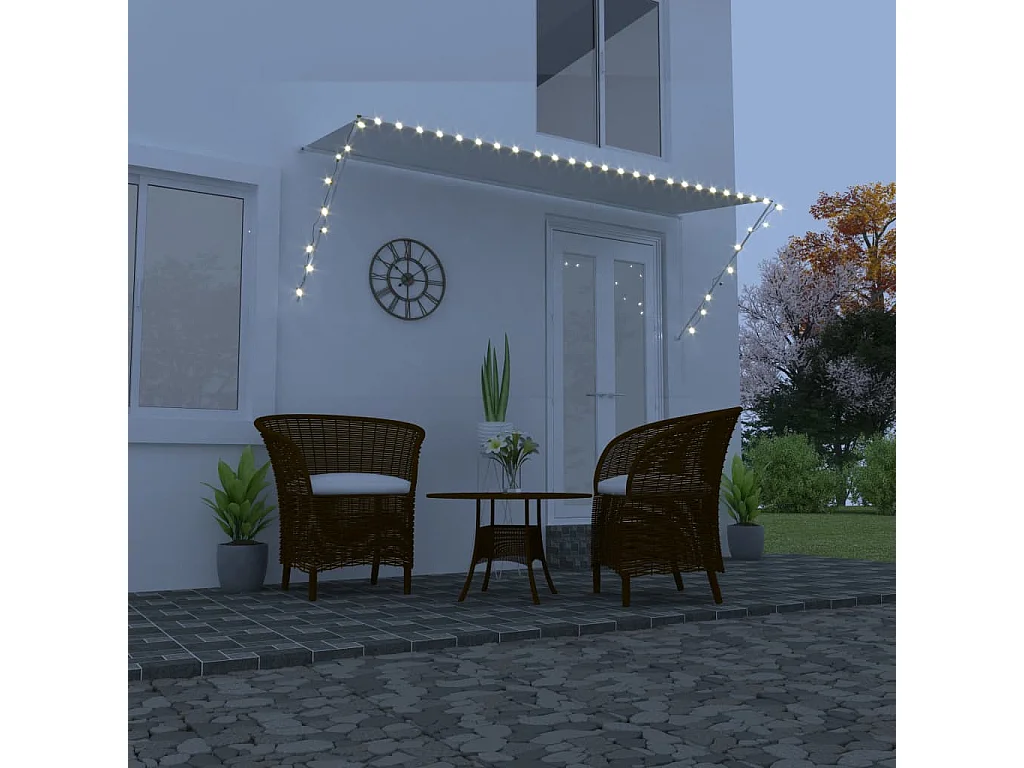 Luifel uittrekbaar met LED 300x150 cm crème NL468702