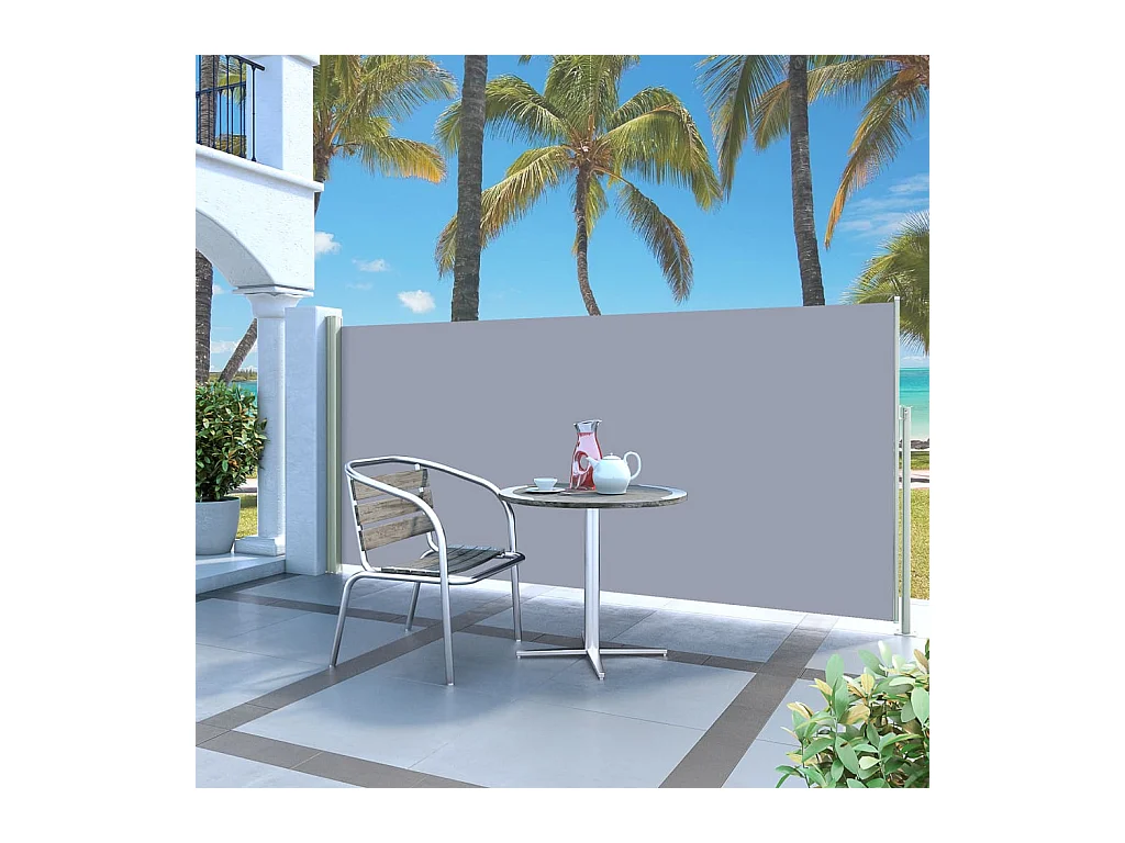 Auvent latéral rétractable 140 x 300 cm Gris WVGQ3840