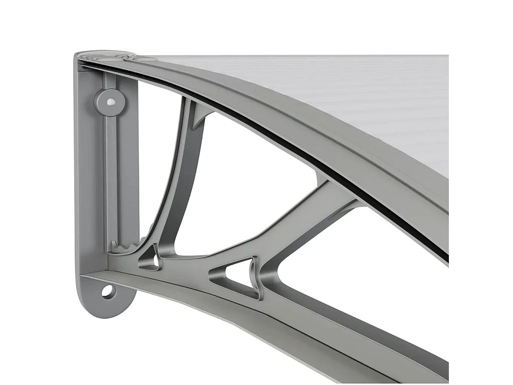Auvent de porte Gris et transparent 350x80 cm Polycarbonate WVGQ1887