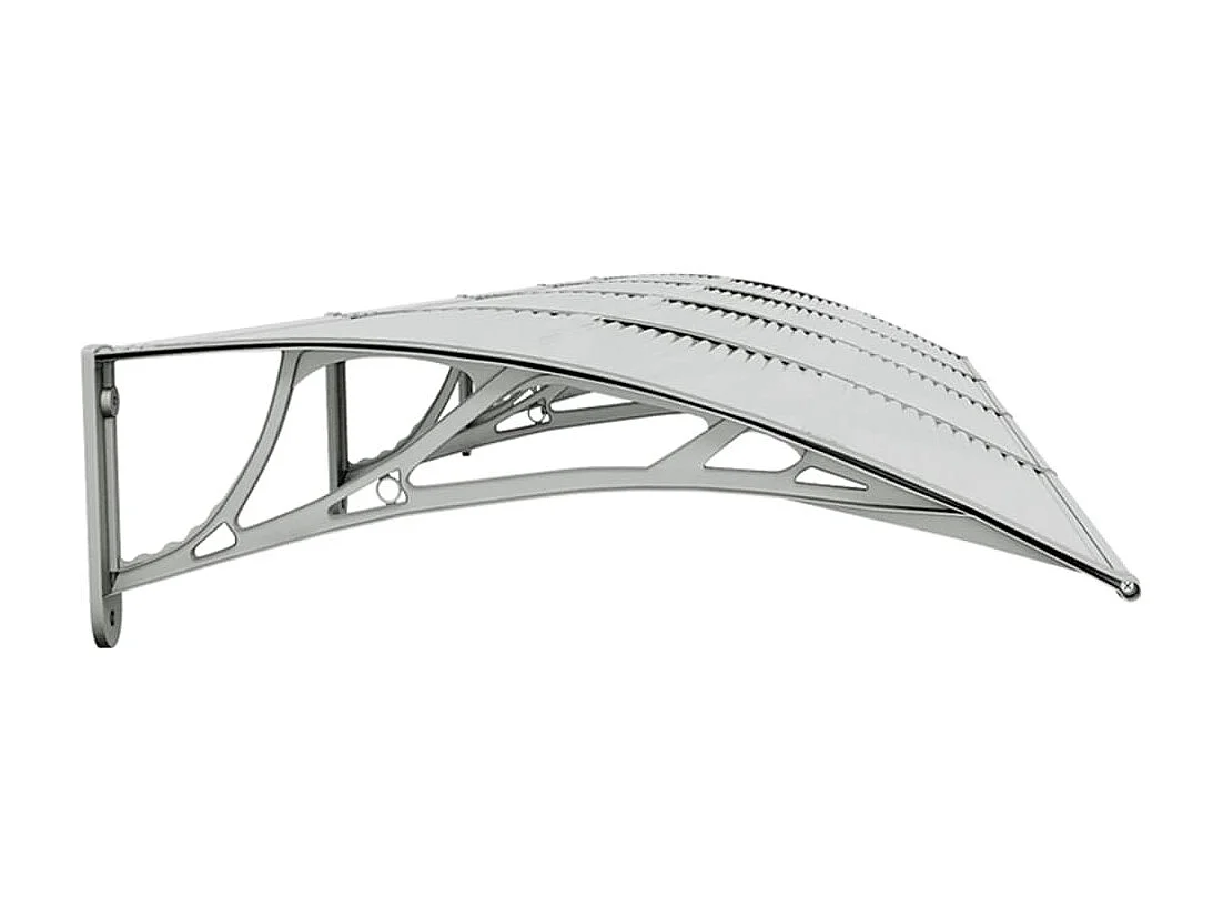 Deurluifel 350x75 cm polycarbonaat grijs en transparant NL543199