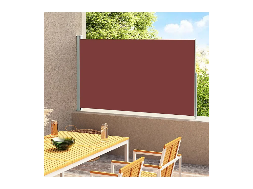 Auvent latéral rétractable de patio 180x300 cm Marron OWV59398