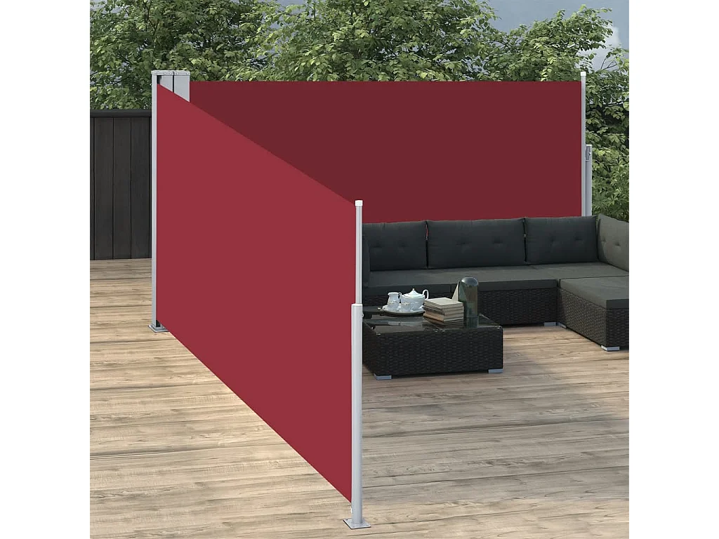 Auvent latéral rétractable Rouge 140 x 1000 cm WVGQ8849