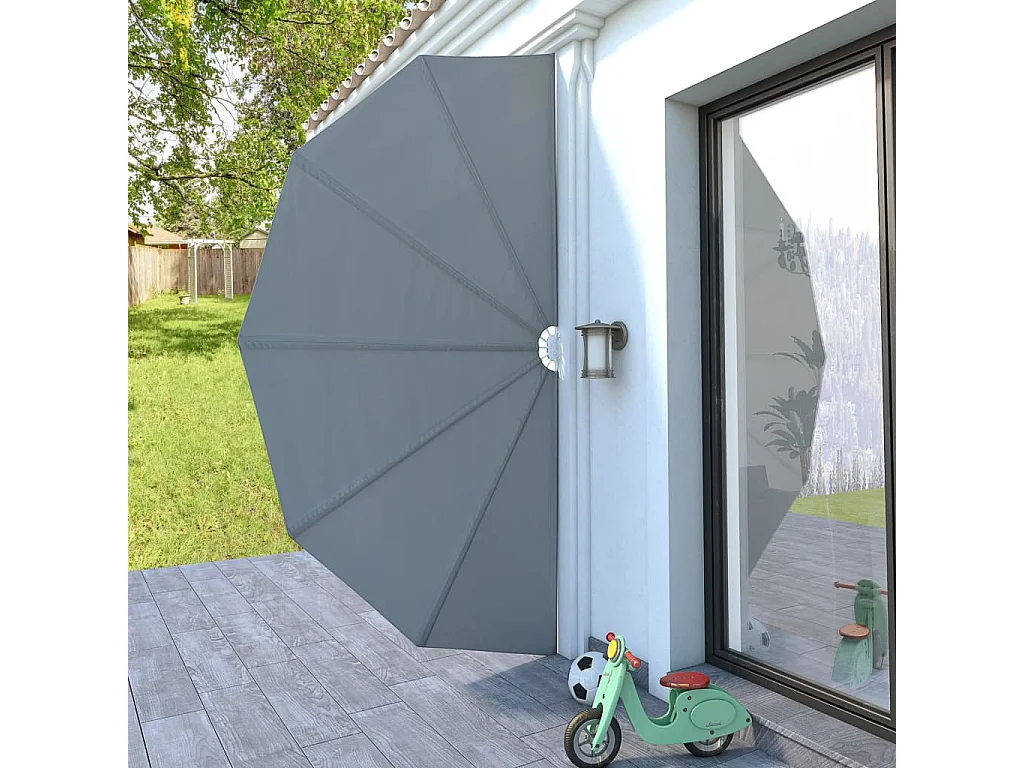 Auvent latéral pliable de terrasse Gris 200 cm  WVGQ6341