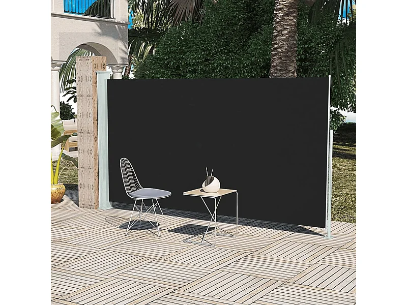 Toldo lateral retráctil de jardín negro160x300 cm ES87787