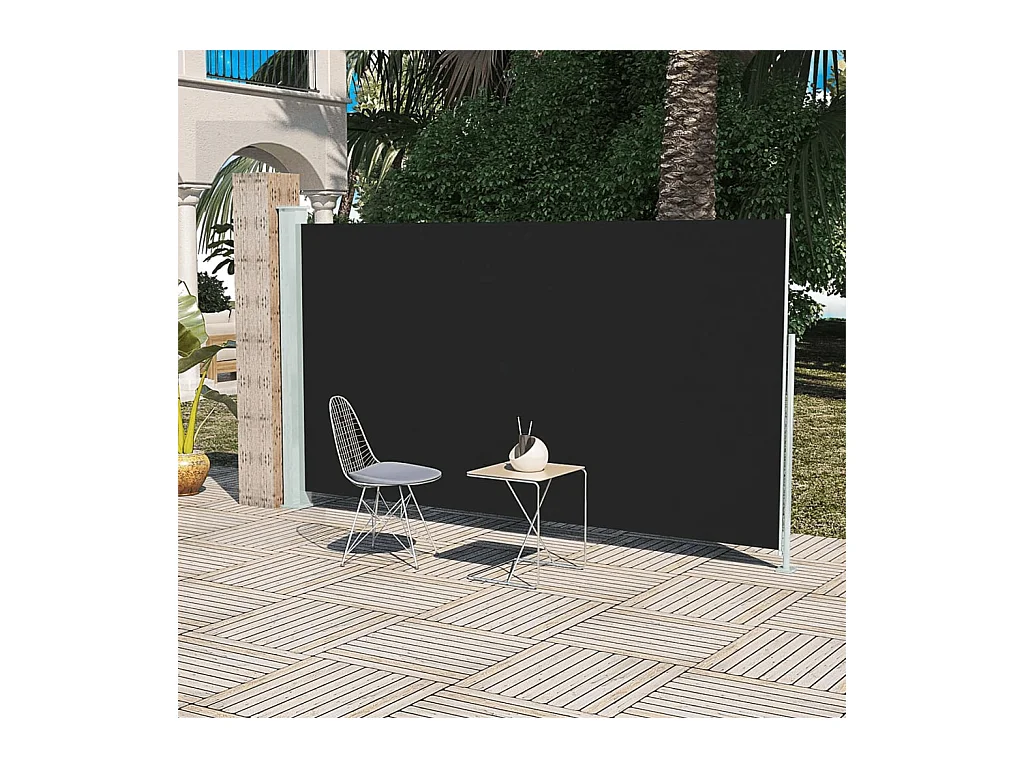 Auvent latéral rétractable de patio 160x300 cm Noir WVGQ8296