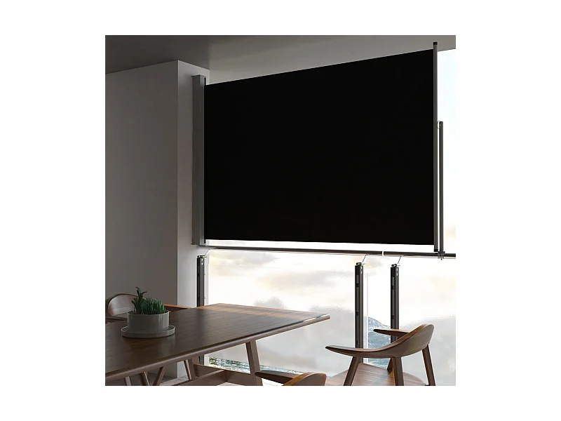 Toldo lateral retráctil para patio 160x300 cm negro ES44563