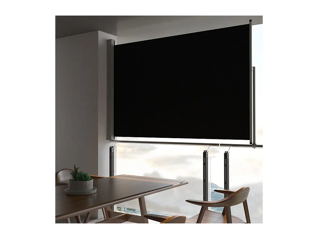 Auvent latéral rétractable de patio 160 x 300 cm Noir WVGQ5461