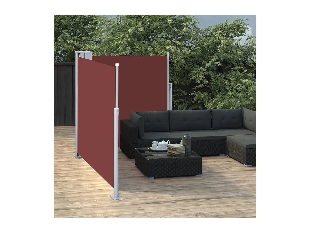 Auvent latéral rétractable Marron 100 x 600 cm WVGQ7971