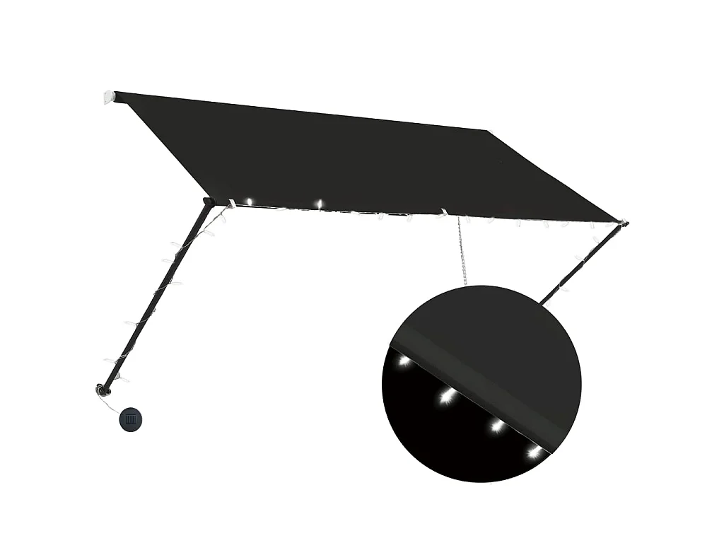 Auvent rétractable avec LED 250x150 cm Anthracite WVGQ2659