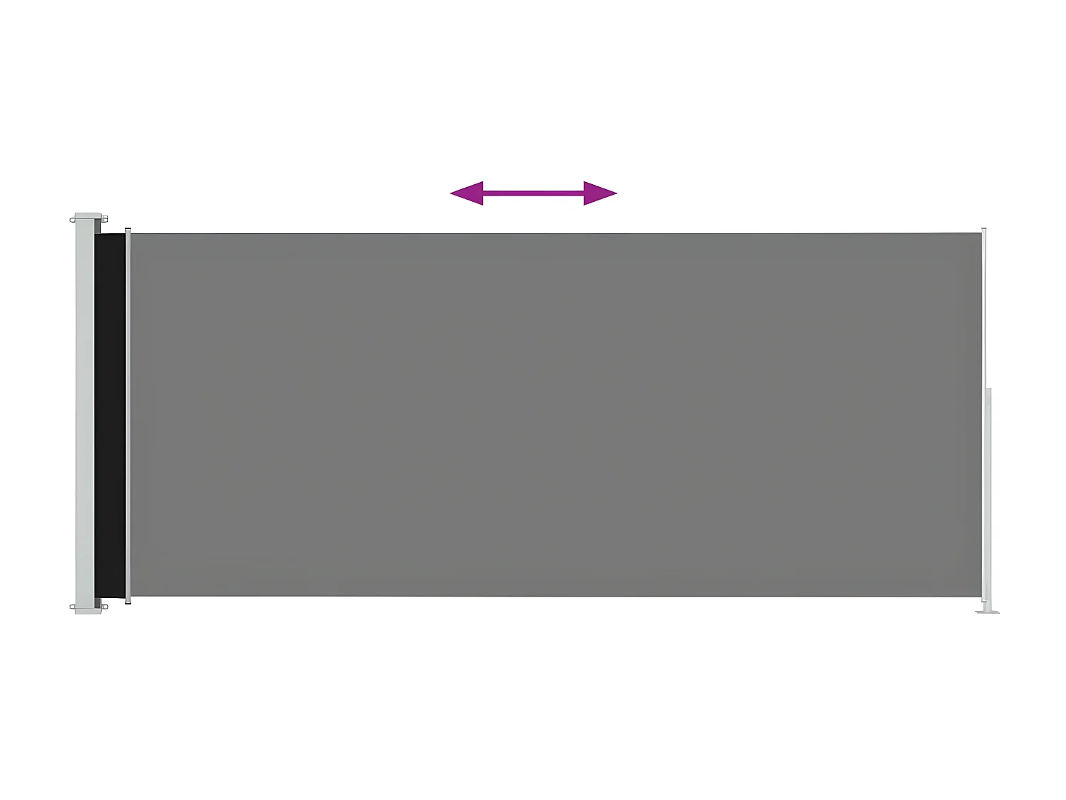 Auvent latéral rétractable de patio 180x500 cm Noir WVGQ4276